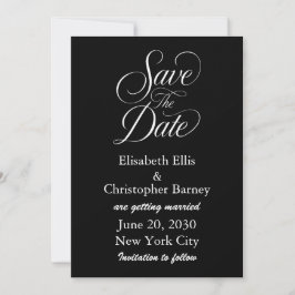Elegante Kalligrafie Save the Date Hochzeit Einladung