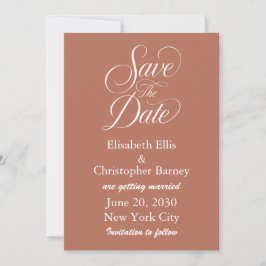 Elegante Kalligrafie Save the Date Hochzeit  Einladung