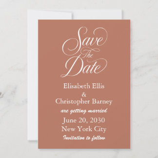 Elegante Kalligrafie Save the Date Hochzeit Einladung
