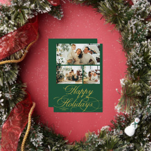 Elegante Kalligrafie-Schrift Foto-Weihnachtskarte Folien Feiertagskarte