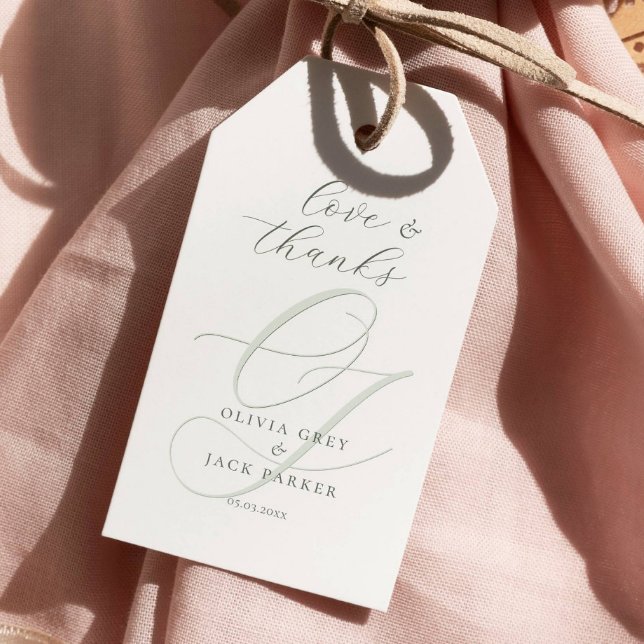 Elegante Kalligrafie-Schrift Hochzeit Geschenkanhänger (Von Creator hochgeladen)