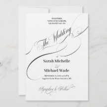 Elegante Kalligrafie-Schrift Hochzeitseinladung