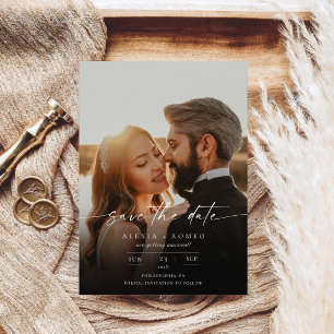 Elegante Kalligrafie-Schrift Hochzeitsmonogramm Save The Date