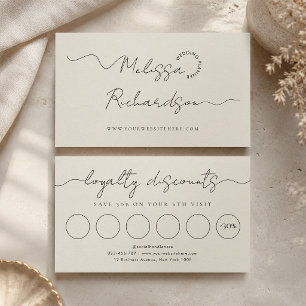 Elegante Kalligrafie-Schrift Neutraler Salon oder Treuekarte