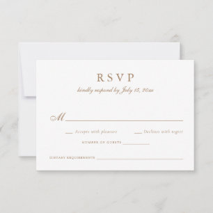 Elegante Kalligrafie-Schrift Olive Gold Hochzeit R Einladung