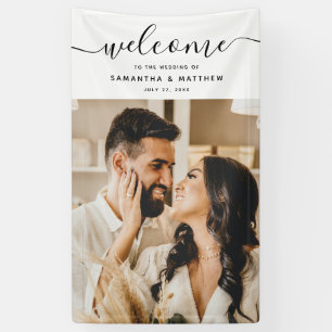 Elegante Kalligrafie-Schrift Willkommen zur Hochze Banner