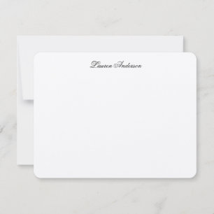 Elegante Kalligrafie Schwarz & Weiß Flach Mitteilungskarte