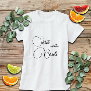 Elegante Kalligrafie-Schwester der Bride Bridal T-Shirt