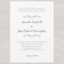 Elegante Kalligrafie Script Formal Wedding Gray