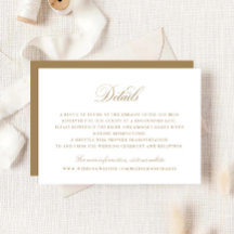 Elegante Kalligrafie Script-Hochzeitdetails Beilag
