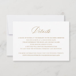 Elegante Kalligrafie Script-Hochzeitdetails Beilag Einladung