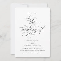 Elegante Kalligrafie Script Rounded Corner Wedding