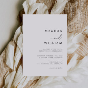 Elegante Kalligrafie Script Schwarz-weiß Wedding Einladung