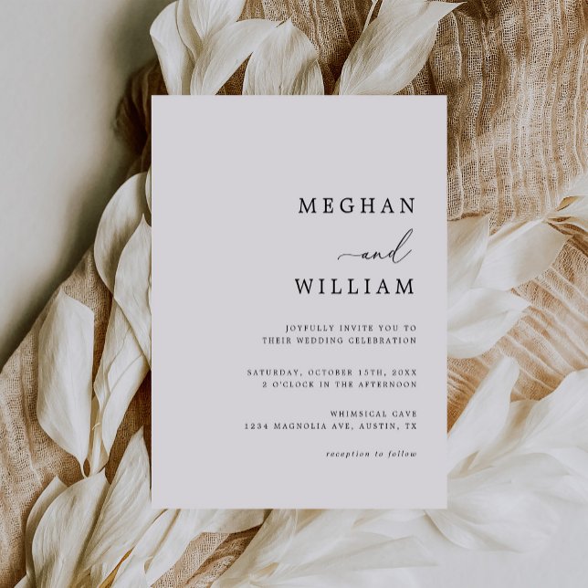 Elegante Kalligrafie Script Schwarz-weiß Wedding Einladung (Von Creator hochgeladen)