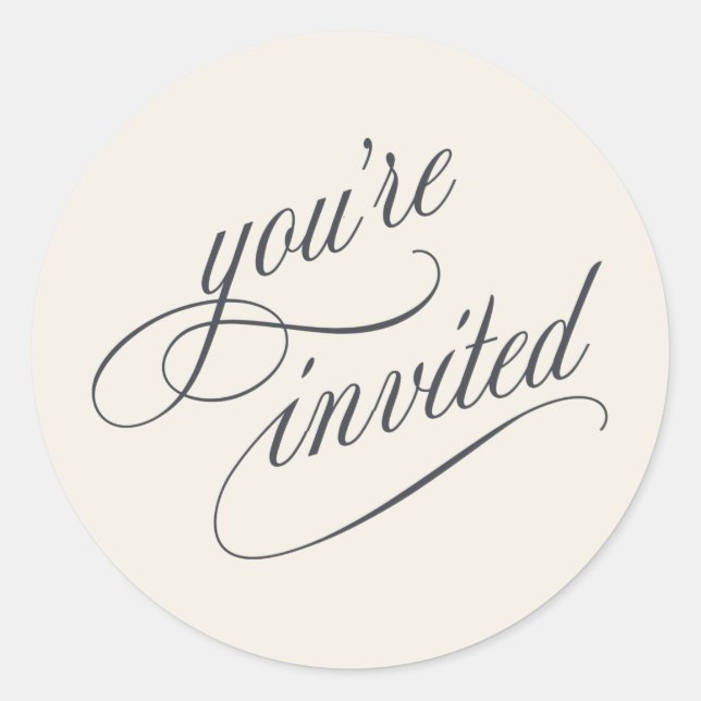 Elegante Kalligrafie Script Typografie Runder Aufkleber (Vorderseite)