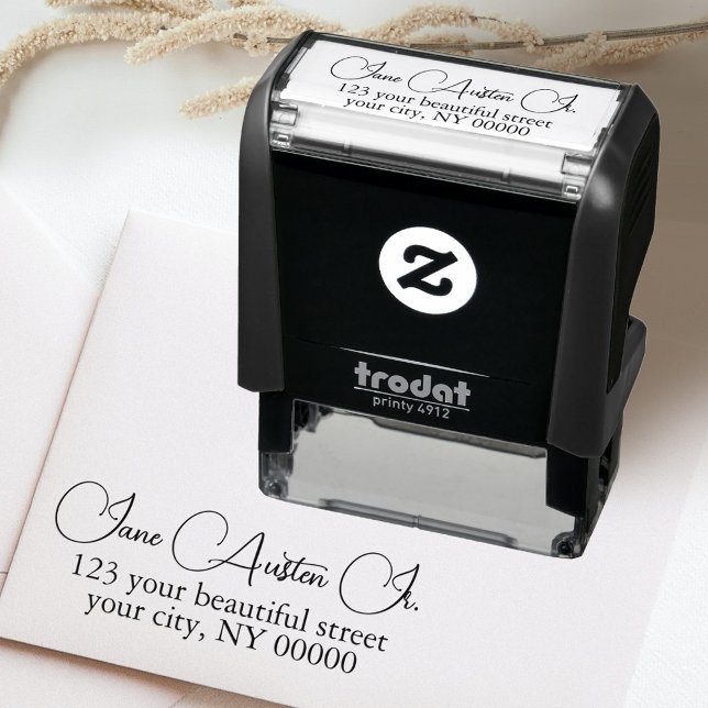 Elegante Kalligrafie Stilvolle Rücksendeadresse Permastempel (Von Creator hochgeladen)