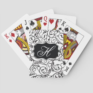 Elegante Kalligrafie Vintage-Monogramm Spielkarten