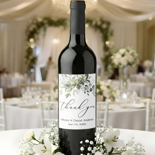 Elegante Kalligrafie Wasserfarbenwelt Hochzeit Weinetikett