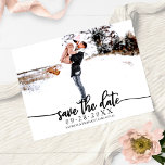 Elegante Kalligrafie Wedding Save the Date Foto Postkarte<br><div class="desc">Elegante Kalligrafie Wedding Save the Date Foto Postcard</div>