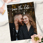 Elegante Kalligrafie Wedding Save the Date Foto Postkarte<br><div class="desc">Elegante Kalligrafie Wedding Save the Date Foto Postcard</div>