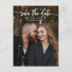 Elegante Kalligrafie Wedding Save the Date Foto Postkarte (Vorderseite)
