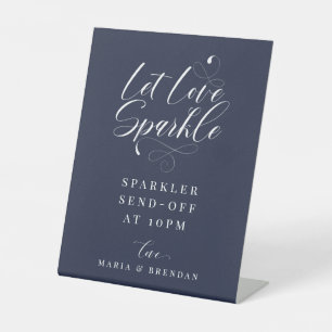 Elegante Kalligrafie Wedding Sparkler Send-off Ped Sockelschild
