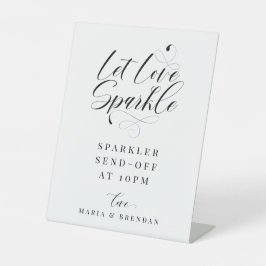 Elegante Kalligrafie Wedding Sparkler Send-off Sockelschild