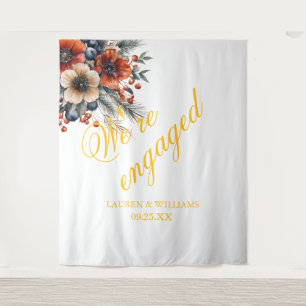 Elegante Kalligrafie Wir sind verlobt Verlobungspa Wandteppich