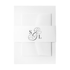 Elegante Kalligraphie Ampersand Monogram Wedding Einladungsbanderole