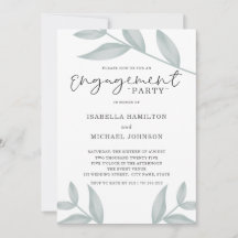 Elegante Kalligraphie Botanische Engagement Partei