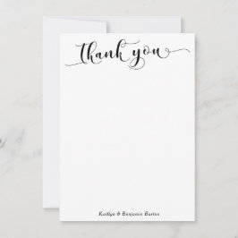 Elegante Kalligraphie Danke Black on White Schlich