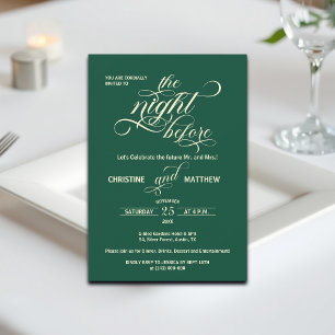 Elegante Kalligraphie Die Nacht vor der Aquamarine Einladung