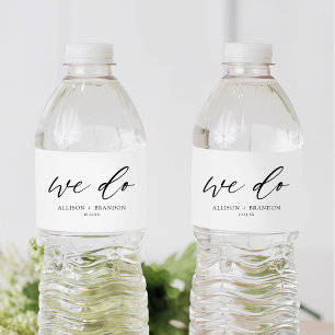 Elegante Kalligraphie, die wir Hochzeit machen Wasserflaschenetikett
