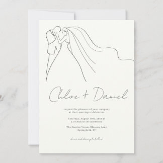 Elegante Kalligraphie Einladung zur Hochzeit