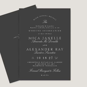 Elegante Kalligraphie Formal Simple Classic Weddin Einladung