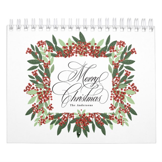 Elegante Kalligraphie Handgemalt Weihnachtszeit Cu Kalender (Titelbild)