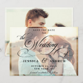 Elegante Kalligraphie Hochzeit 2 FOTO Save the Dat Date