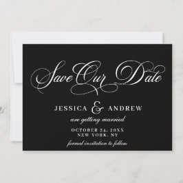 Elegante Kalligraphie Hochzeit einfach Save the Da Date