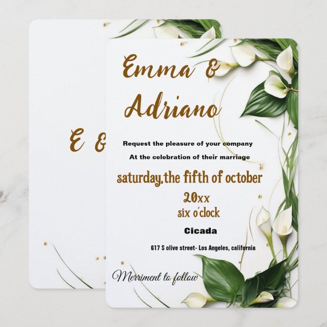 Elegante Kalligraphie Hochzeit einladen Save The Date (Vorne/Hinten)