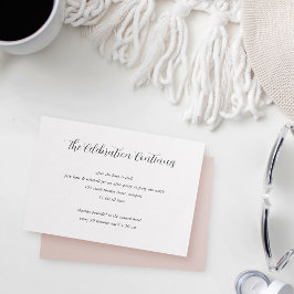 Elegante Kalligraphie Hochzeit nach dem Party Begleitkarte