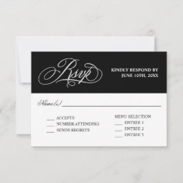 Elegante Kalligraphie Hochzeit RSVP mit Entrees