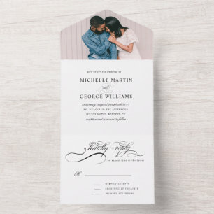 elegante Kalligraphie (kein ENV erforderlich) All In One Einladung