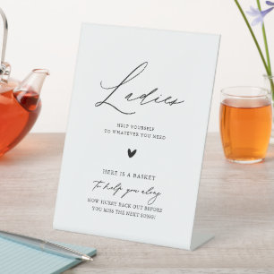 Elegante Kalligraphie Ladys Wedding Bad Basket Sockelschild