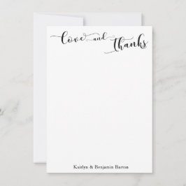 Elegante Kalligraphie Liebe & DankTypografie Dankeskarte
