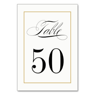Elegante Kalligraphie mit Goldgrenze Tischnummer
