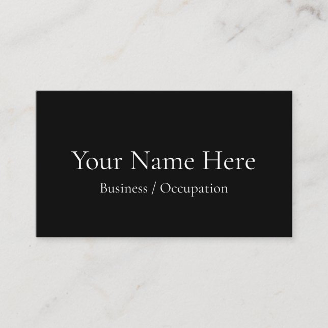Elegante Kalligraphie modern Schwarz-weiß Visitenkarte (Vorderseite)