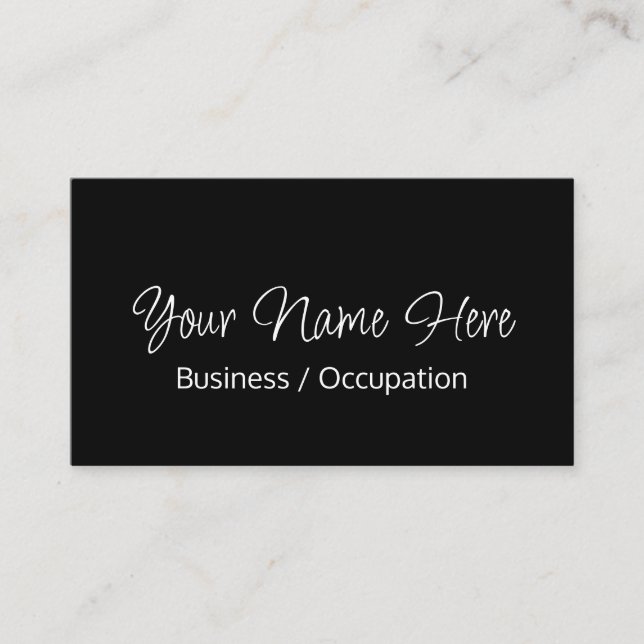 Elegante Kalligraphie modern Schwarz-weiß Visitenkarte (Vorderseite)