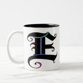 Elegante Kalligraphie Monogram Letter E Tasse