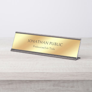 Elegante Kalligraphie-Namen-Text-Goldschablone Schreibtischnamensplakette