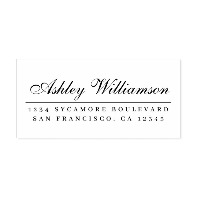 Elegante Kalligraphie Rücksendeadresse Gummi Brief Gummistempel (Prägung)